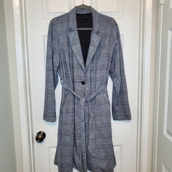 Torrd Plaid Longline Blazer Long Sleeve Tie Pockets Lined Single Button Sz 3X - Picture 3 of 14